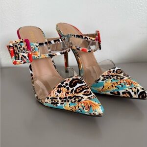 Versace-like Women's Multicolor Heels